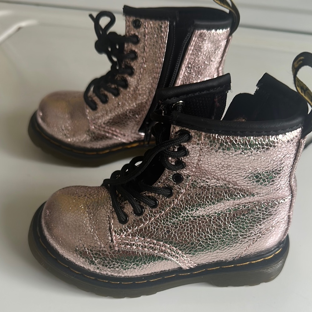 Metallic Pink Kids Boots